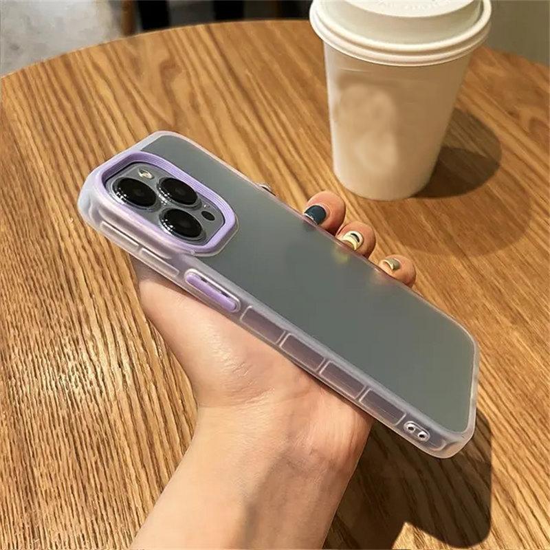 Роскошный матовый градиентный лазерный чехол для iPhone 11 12 13 14 15 Pro Max противоударный чехол для iPhone 15 14 Plus аксессуары для чехлов для телефонов