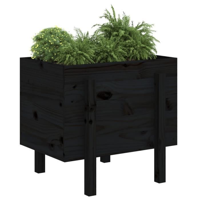 VidaXL Planter Black 62x50x57 Cm Solid Pine Wood 825209