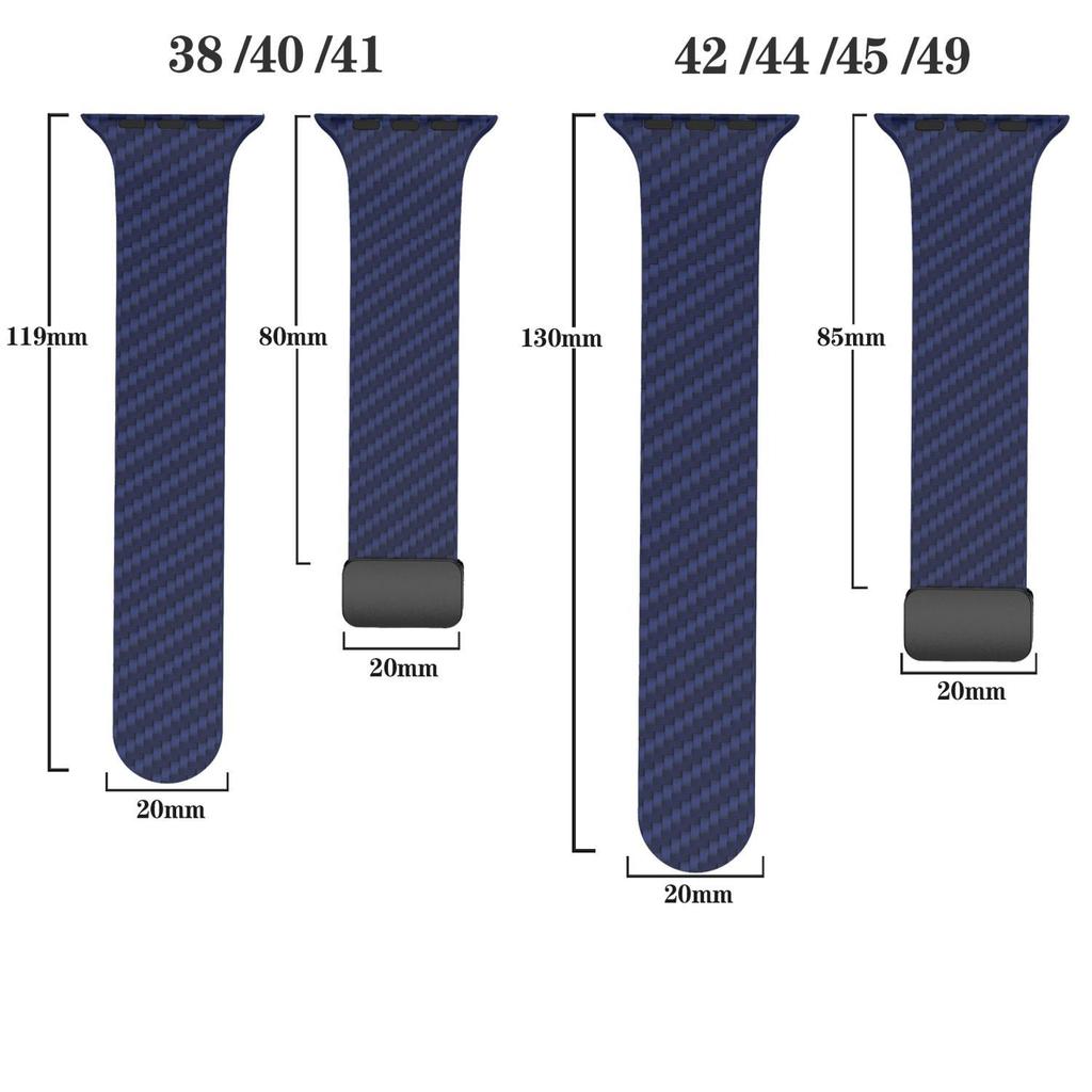 Ремешок для часов Apple Watch с узором из углеродного волокна - двухцветный персонализированный ремешок для наручных часов с магнитной застежкой, водонепроницаемый для iWatch 9/8/6/5/4/3/2/1/se