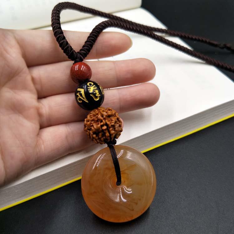 Этнический стиль бисерная подвеска из янтаря цепочка для свитера