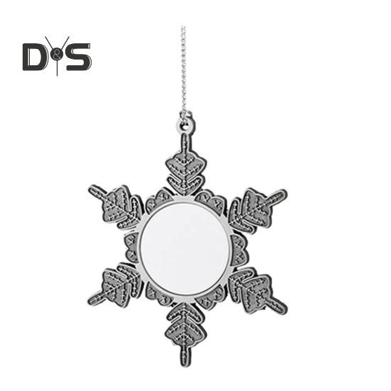 Снежинка Подвеска Рождественское украшение DIY Фото Подвесное украшение Сплав Снежинка Рождественская елка Настенный декор для окна Сад