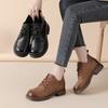 2025 Autumn Flat-soled Women's Shoes Niche Light Luxury Retro Handmade Single Boots Women's Casual Mother Shoes Leather Boots 2025