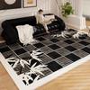 Black White Line Carpets for Living Room Minimalist Bedroom Decor Bedside Carpet Soft Non-slip Floor Mat Large Area Bedside Rug