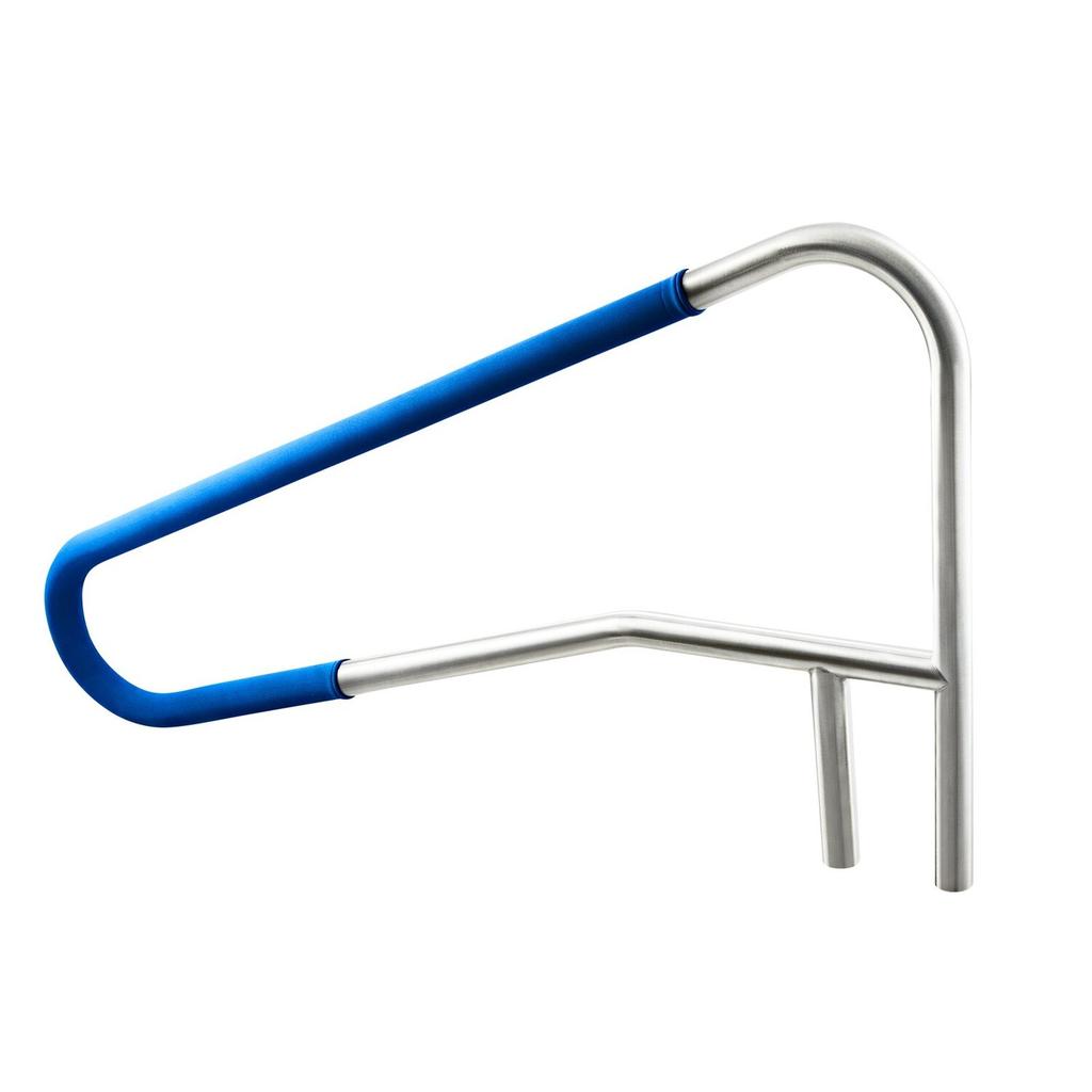 Pool Rail, 137.1 x 81.3 cm Pool Handrail, 100kg Load Capacity Heavy Duty 304 Stainless Steel Swimming Handrail, Detachable Nonslip Sleeve, Recessed or