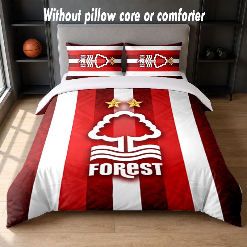 Nottingham Forest Design Bed Bedding Set 1 Duvet Cover + 2 Pillowcases Soft Breathable Household Bed Linens