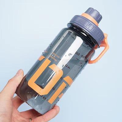0.6 л Пластиковая прозрачная бутылка для воды для спортзала, фитнеса, питья, с ручкой, для активного отдыха, кемпинга, скалолазания, пеших походов, спортивная бутылка