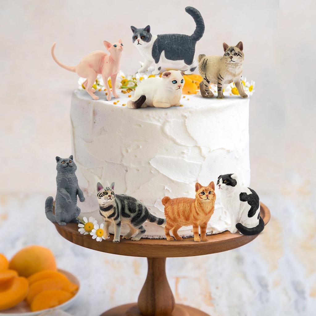 EYSCOTA CAT Фигурка животного Пластиковый набор животных для детей Набор, 12 штук