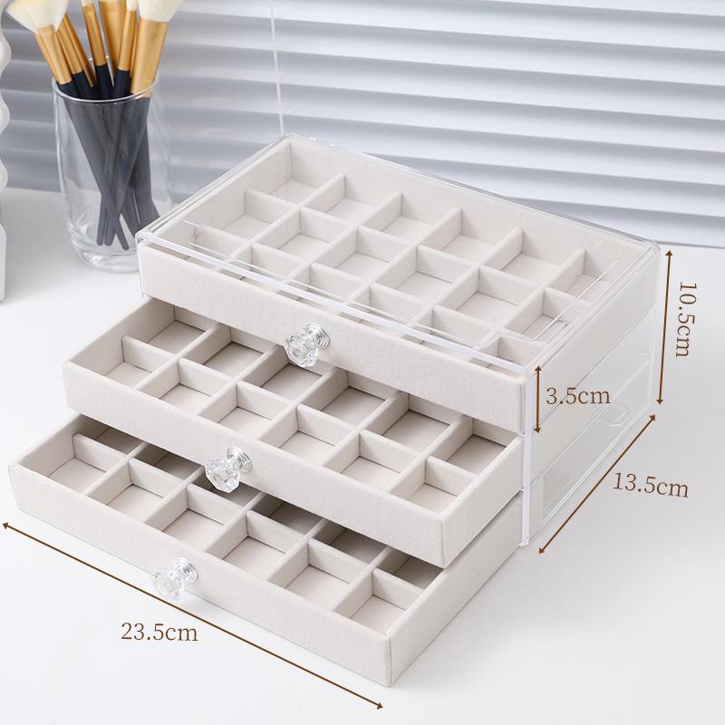 Бархатная шкатулка для украшений с антиокислительным покрытием, прозрачное акриловое хранилище для сережек, ожерелий и колец