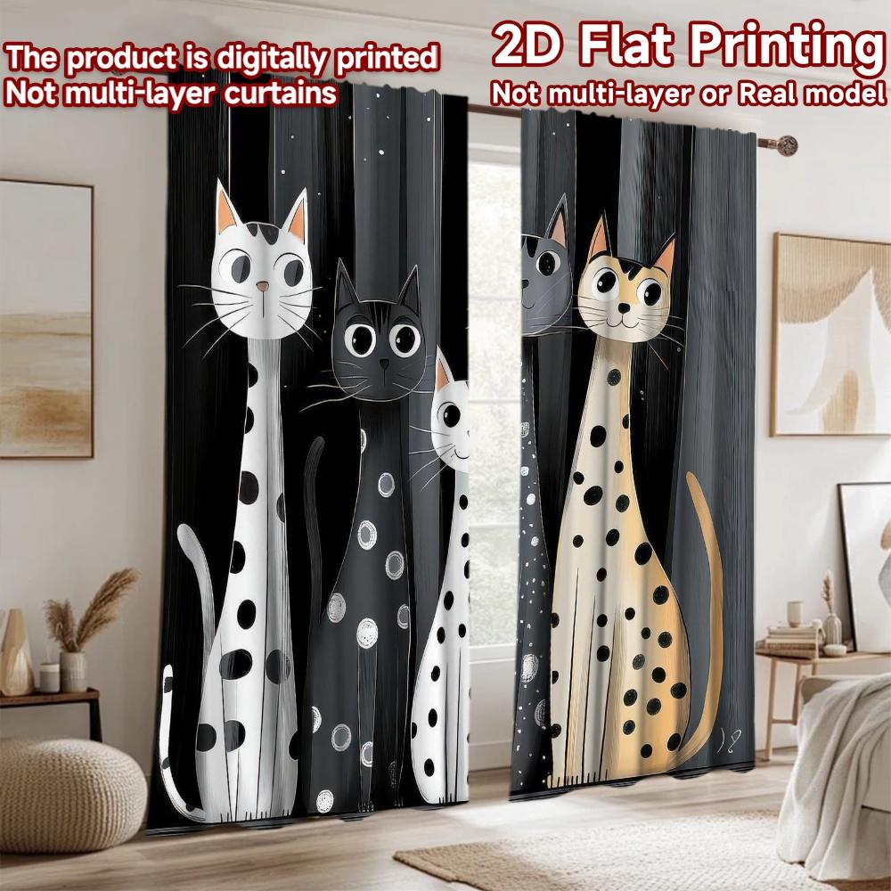 2D плотный Фотофон Баннер Пять Игривых Кошек 100% Полиэстер Праздничный Декор Стены Идеально для Праздника