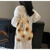 Versatile Sunflower Straw Bag Women's High-end Hand-woven Bag Large Capacity Shoulder Tote Bag Vacation Beach Bag