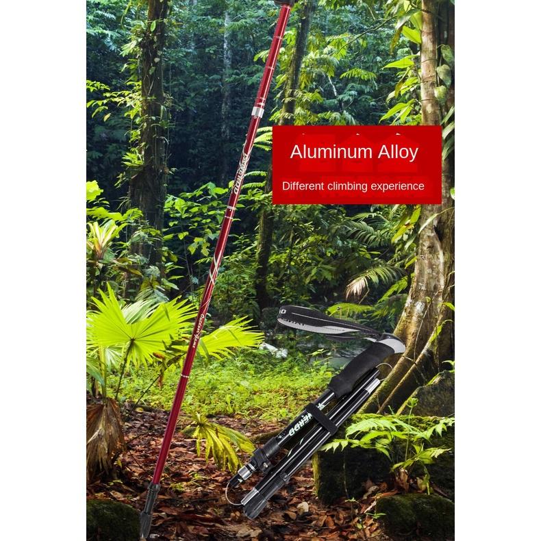 Палка для скалолазания, складная палка из алюминиевого сплава, сверхлегкая, ультра-короткая телескопическая уличная трость для ручного скалолазания, походная палка