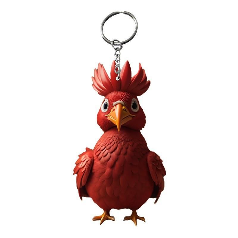 Chicken Rooster Key Chains Ring Keychains Animal Jewelry for Women Girls Bag Car Pendant Gifts