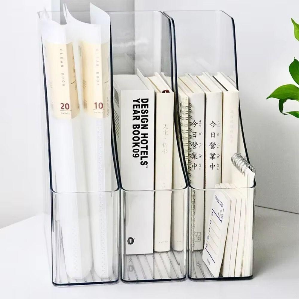 Transparent Vertical Magazine Rack Single Slot Desktop File Storage Box  Desktop Supplies