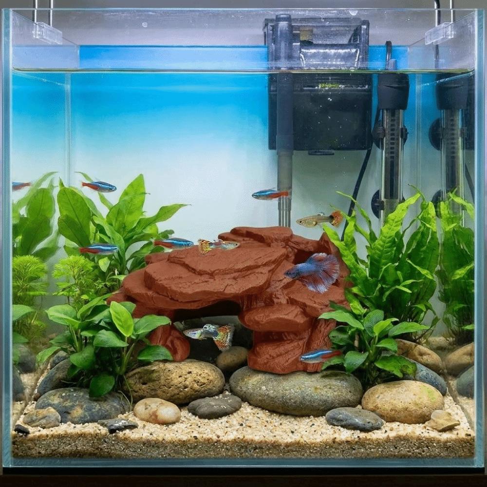 Realistic Texture Fish Tank Rockery Ornaments Reptile Resting Place  Turtle Resting Terrace