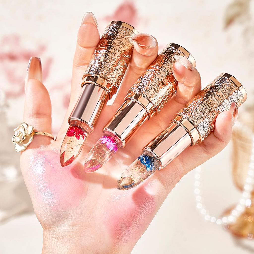 Увлажняющая помада для губ Petal Fresh, меняющая цвет - Золотая фольга, Прозрачная, Нелипкая, Не скатывается, Реагирующая на температуру.