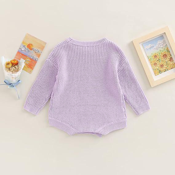 Европейский и американский хлопковый комбинезон для малыша - Бесплатная доставка, Осень/Зима, Свитер на кнопках внизу