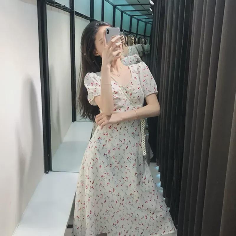 2022 Elegant Retro Floral Long Dress - French First Love Style