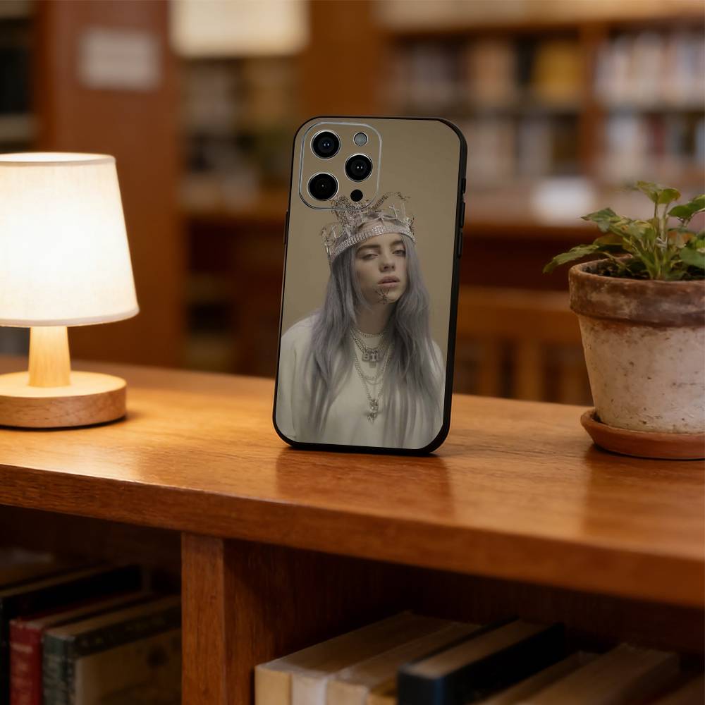 Чехол для телефона Billie Eilish для iPhone 17,16,15,14,13,12,11 Plus,Pro Max,XS, Мягкий силиконовый черный чехол
