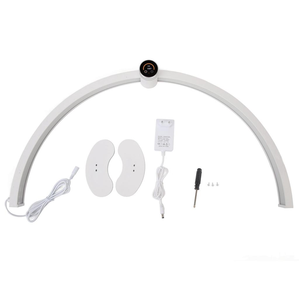Half Moon Desk Lamp 27 Inch 40W 3000 To 6000K Dimmable Half Moon Nail Light with LED Clock Display