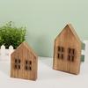 Wood Craft Eco-friendly Unique Design No Glitch Nordic Style Miniature Christmas Decor Good Texture Small House Wooden Craft Household Supply
