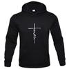 2024 "Faith" Men's Casual Sports Hooded Crew Neck Oversized Fashion Letter Print Sweatshirt Hoodie Men's Clothing Fashion