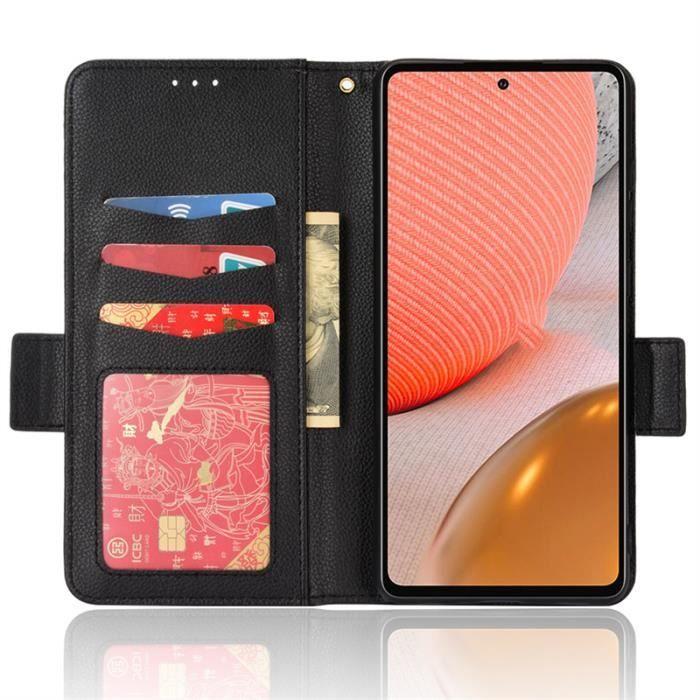 Coque/étui portefeuille - NOBRAND - Samsung Galaxy A53 5G - Cuir PU - Antichoc - Noir