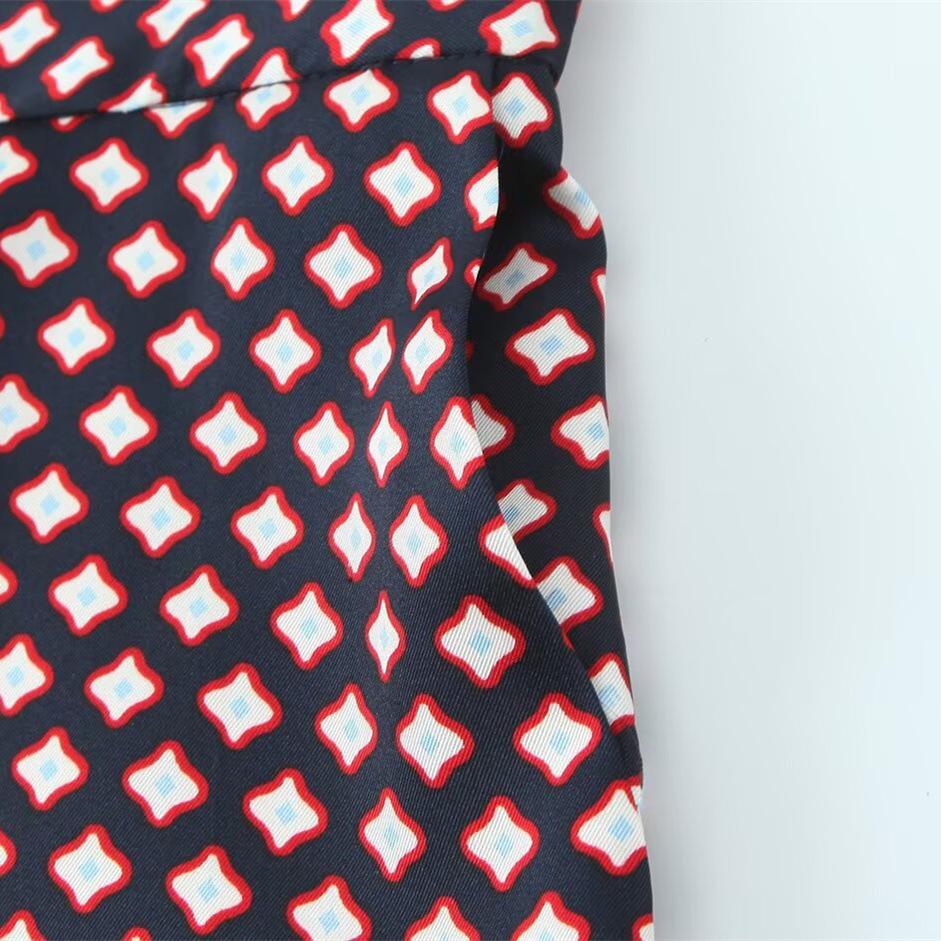 TAOP&ZA Женский летний комплект из шелкового атласа с принтом: рубашка и повседневные брюки