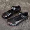 Flat Shoes Women's Shoes Ethnic Style Head Layer Cowhide Single Shoes Soft Bottom Leather Shoes