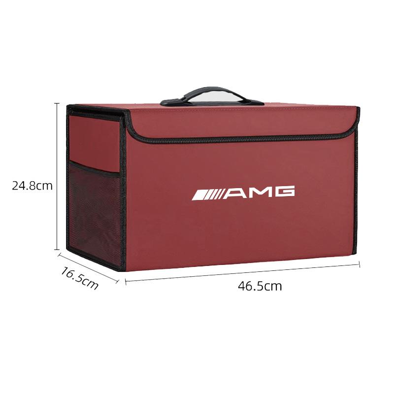 CRJ1 Large Capacity Leather Car Trunk Organizer Interior Toolbox For Mercedes Benz AMG E S C A B Class GLE GLS CLA CLE GLC CLS GLA