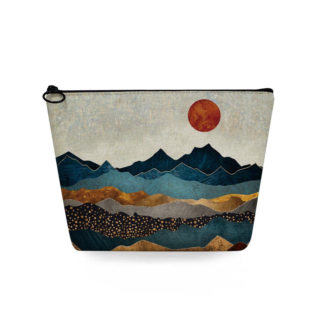 Women Landscape painting Print Cosmetic Bag Toiletries Organize Travel Storage Case 6753 KTB