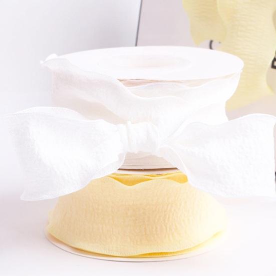 Yousheng 1 рулон 900x2,5 см Лента с оборками DIY Шитье Цветок Свадебные букеты Рождественская подарочная коробка Упаковочная декоративная лента Однотонная полиэстеровая плиссированная