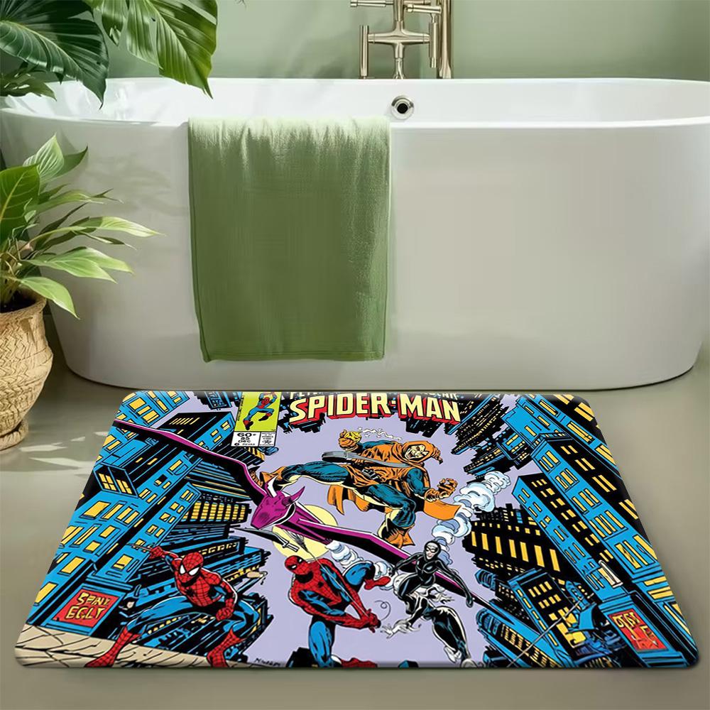 1pc, Floor Mat, Superhero & Classic Hero Themed Design, Multiple Sizes, Suitable for Living Room, Bathroom, Kitchen, Hotel, H