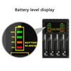 4-слотное интеллектуальное USB Type-C зарядное устройство для перезаряжаемых батарей 2A/3A со светодиодным индикатором