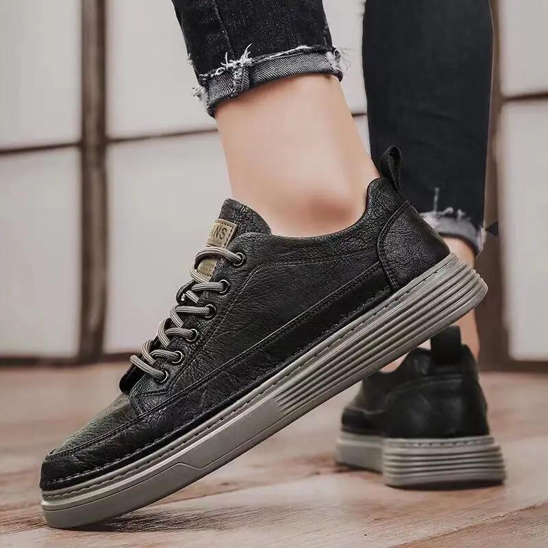 Новые черные повседневные мужские туфли из вулканизированной кожи, распродажа, бесплатная доставка, дешевая ликвидация, распродажа, кроссовки для взрослых, мужские