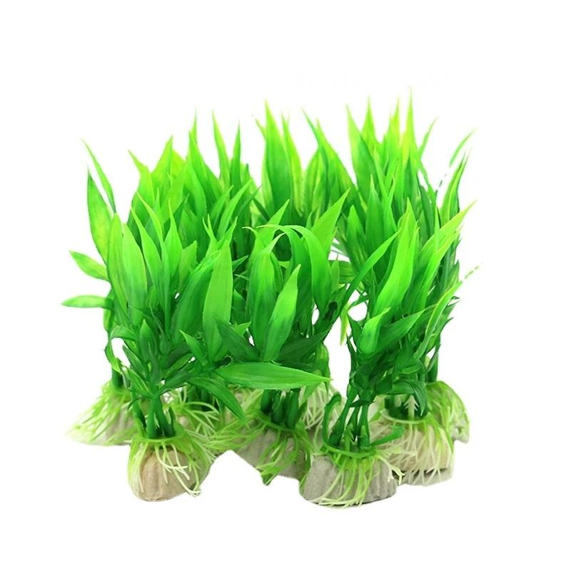 1 шт. искусственная водная трава зеленое растение аквариум декор пластиковый орнамент