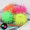 Stress Baby Elastic Toy Vent Ball LED Light Up Toy Glowing Hair Flash Ball Elastic Glow Hair Ball
