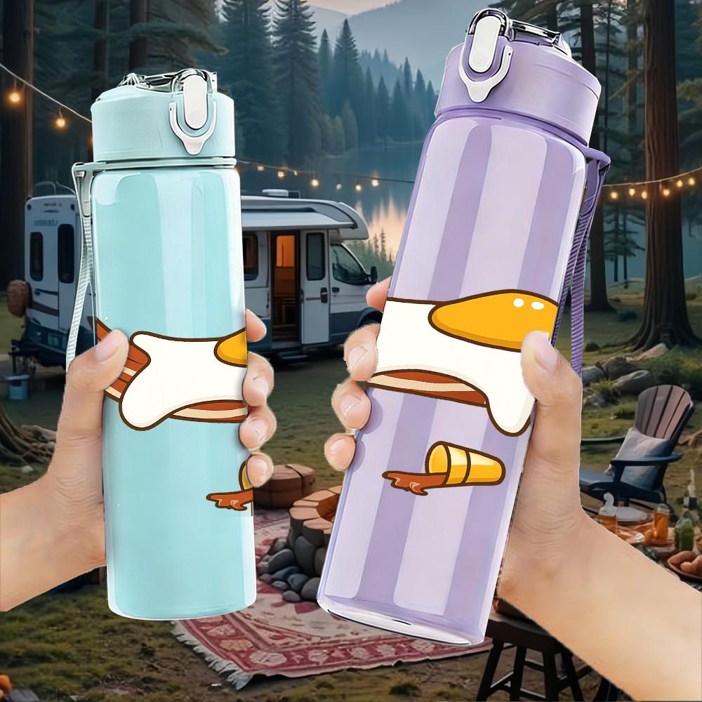 1PC Roasted Chicken Wing Art 750ml Color Plastic Sports Water Bottle Leakproof Flip Straw Lid Suitable for Sports Office Home Use