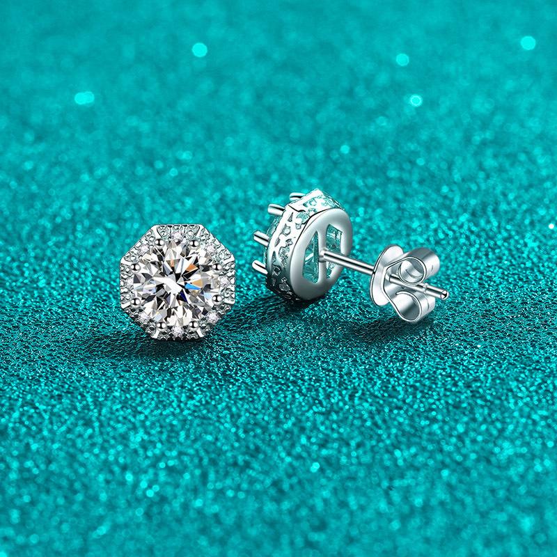 Серебряные женские серьги с геометрическим узором S925