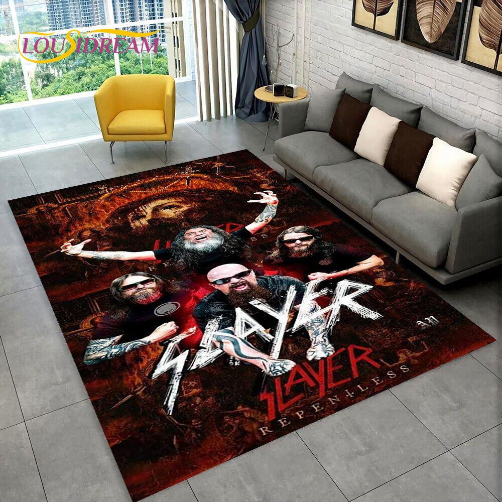 Slayer Heavy Metal Band Музыкальный коврик, коврик для дома, гостиной, спальни, дивана, коврик для двери, детский игровой нескользящий напольный коврик