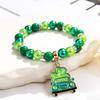 Браслет из клевера. День Святого Патрика Ирландские бисерные украшения со стеклянными бусинами и