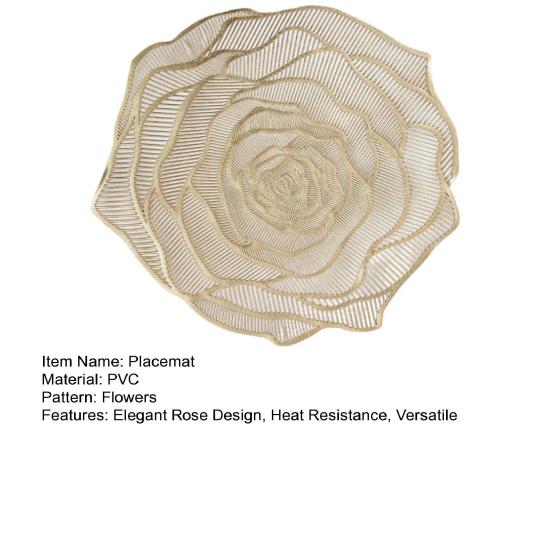 ПВХ подставка под тарелку термостойкая многоразовая настольная салфетка полая в форме розы изоляционная подкладка для украшения обеденного стола