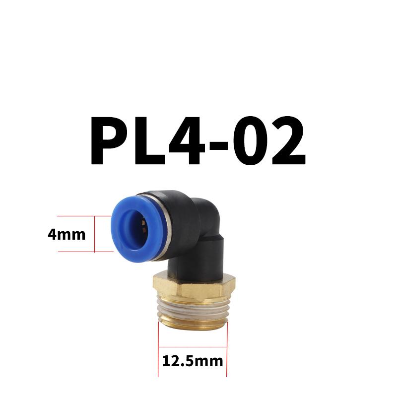 PL Pneumatic Elbow Thread Fittings Quick Connect Leak Proof Sturdy for Food Processing Equipment & Low Pressure Gas Systems
