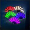 Neon Light Up Bar Foldable Hand Fan Dance Performance Luminous LED Fans Glowing Kung Fu Chinese Bamboo Fan Concert Support Props