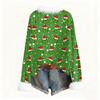 Женская модная рождественская футболка с принтом, круглым вырезом и длинными рукавами, повседневный пуловер