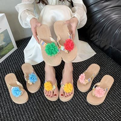 Нескользящие супервысокие каблуки-танкетки, пляжные шлепанцы на платформе с перемычкой, сексуальная мода 2025, лето и осень, новые цветы