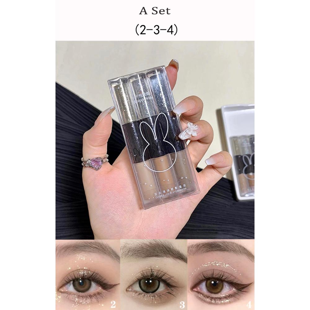 Жидкие тени для век Cool Black Series, перламутровая подводка для глаз, блестящие блестки, ручка шелкопряда, подсветка косметики для глаз, блестящий макияж