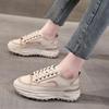 Genuine Leather Shoes Women Sneakers Flat Fashion Brand Ladies Shoes Soft Comfortable Height Increasing 4cm