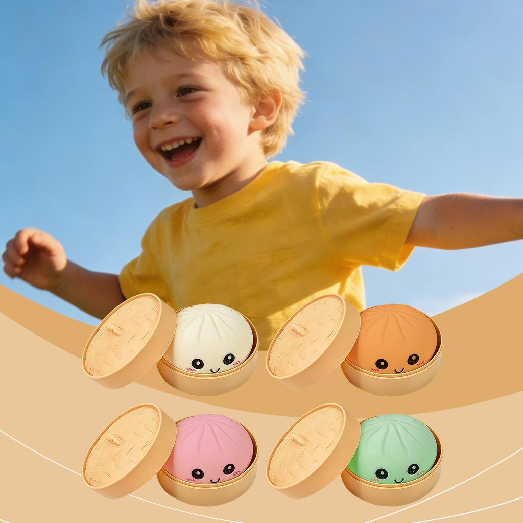 Cute Hot Vibrant Multi-Colored Dumpling Squishes Stress Balls Reusable Low Rebound Decompression Toys Dough Ball Unique Home Decoration Gifts