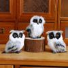 Cute Owl White Black Furry Christmas Bird Ornament Decoration Adornment Simulation For Home Decor Gifts