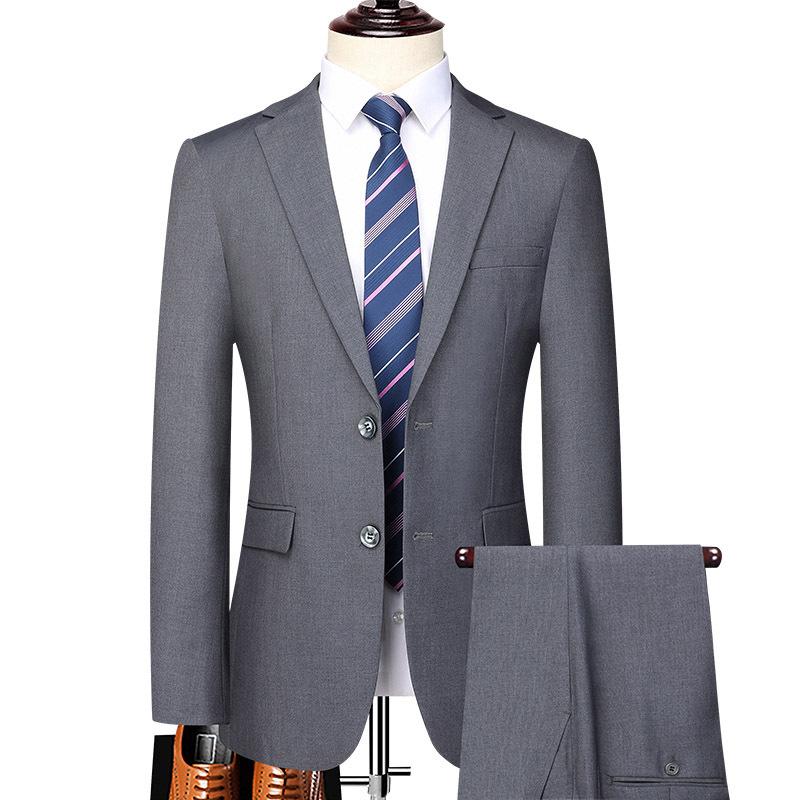 2 Piece Set Men's Clothing Stylish Formal Suit Men Suit Business Office Wedding Suit Jacket+Pants Suits & Blazers